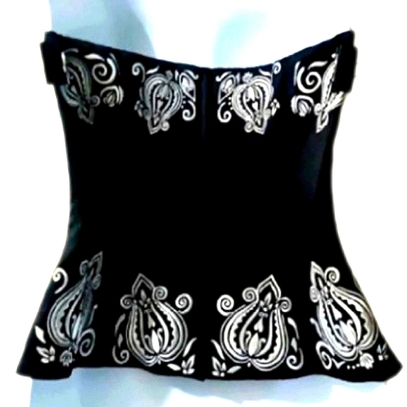 WHBM Black Corset Blouse - Picture 4 of 6